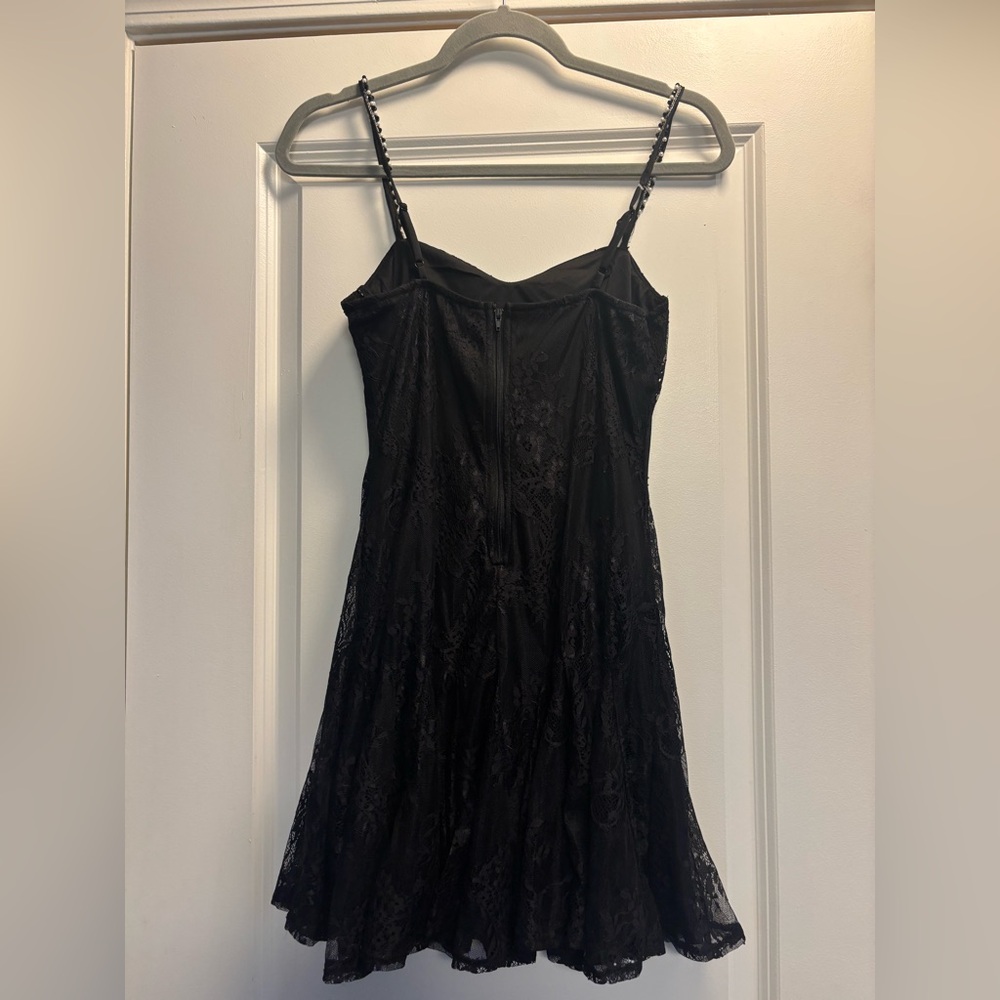Altar’d State Black Lace Mini Dress with Spaghetti Straps Size Small - Picture 3 of 4